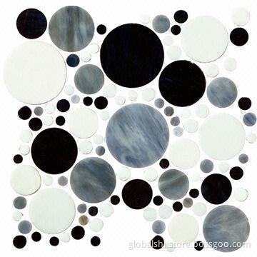 Crystal Glass Mosaics Tile, Mix Black and White Color, Special Shape, Sized 300 x 300mm